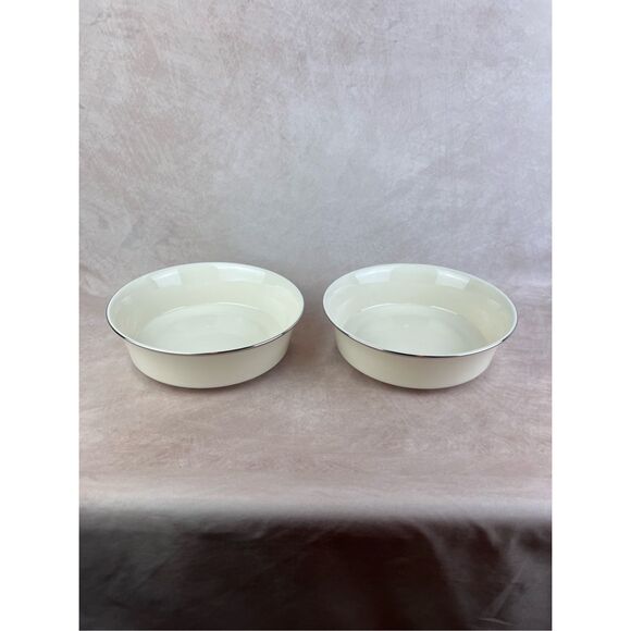 Lenox Solitaire 9 1/4" Round Vegetable Salad Serving Bowl Set of 2 - Picture 1 of 10